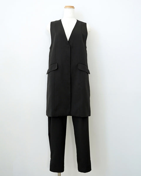 画像をギャラリービューアに読み込む, ノーカラーセミロングジレ(ブラック・ベージュのみセットアップ可能)【523】