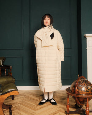 マフラー付きリバーシブル中綿コート【562】