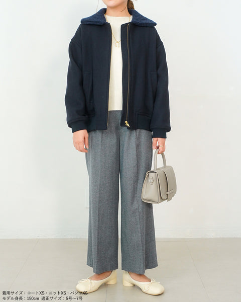 画像をギャラリービューアに読み込む, 2wayニット襟ブルゾン【313】