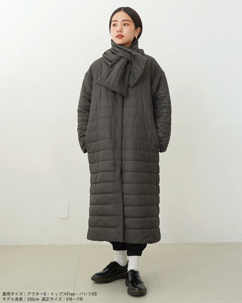 画像をギャラリービューアに読み込む, マフラー付きリバーシブル中綿コート【562】