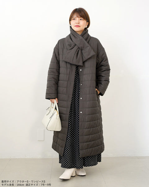 画像をギャラリービューアに読み込む, マフラー付きリバーシブル中綿コート【562】