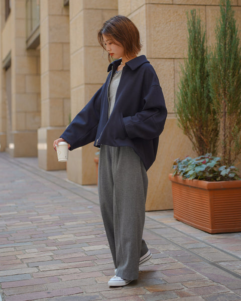 画像をギャラリービューアに読み込む, ウールストレートパンツ(Japan Fabric)【557】