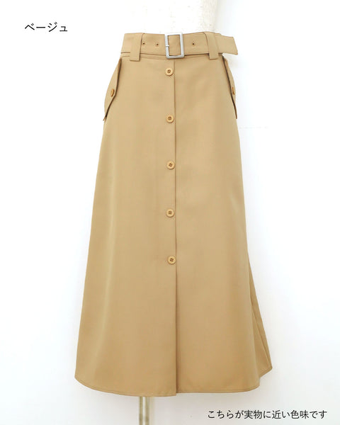 画像をギャラリービューアに読み込む, ベルト付きボタンAラインスカート【505】