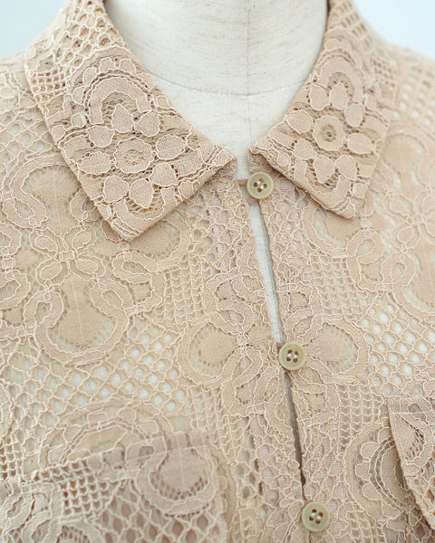 画像をギャラリービューアに読み込む, レースクロップドシャツ【654】