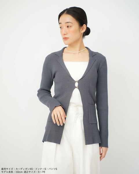 画像をギャラリービューアに読み込む, ラペルカーディガン【643】