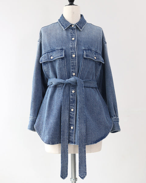 画像をギャラリービューアに読み込む, ウォッシュドデニムシャツ【817】