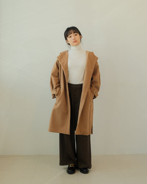 画像をギャラリービューアに読み込む, リラックスフードウールコート(Japan Fabric)【559】