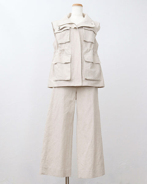 画像をギャラリービューアに読み込む, リネンコットンストレートパンツ(セットアップ可能)【861】