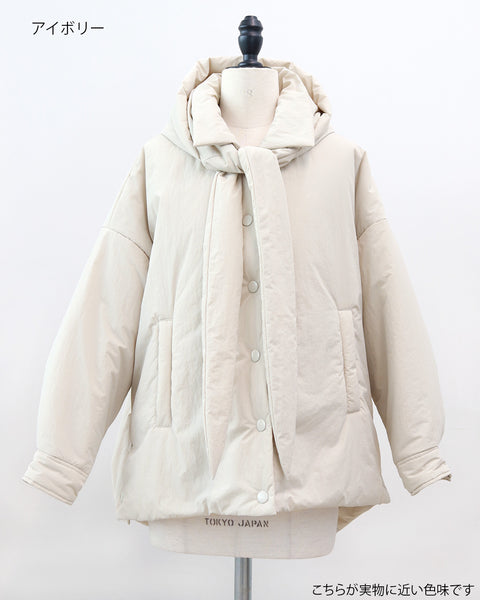 画像をギャラリービューアに読み込む, 低身長向けアウター/低身長向けコート/小柄アウター/小柄コート/アウター/コート/低身長/2025AW/パッファーコート/中綿コート/リボン/コーチ風ジャケット