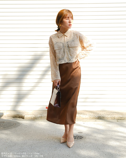 画像をギャラリービューアに読み込む, レースクロップドシャツ【654】