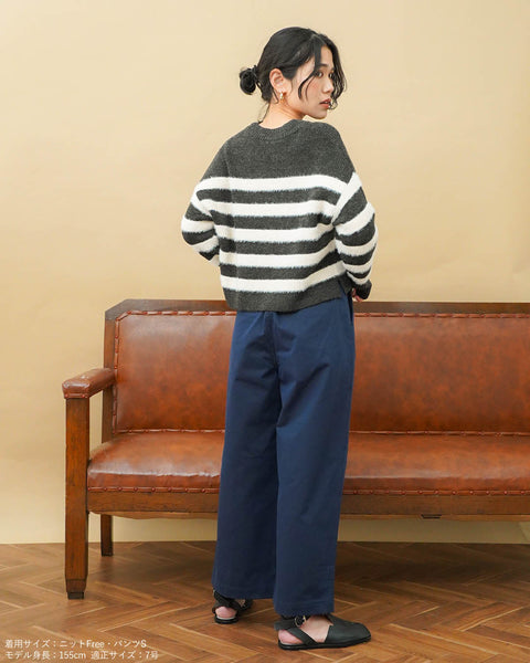 画像をギャラリービューアに読み込む, コットンブレンドワイドパンツ【408】