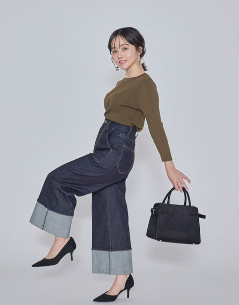 画像をギャラリービューアに読み込む, 低身長パンツ/低身長用ボトム/ボトム/デニムパンツ/小柄用/XSサイズ/SSサイズ/147㎝/低身長ブランド/低身長デニムパンツ/韓国風/小柄韓国/デニム/ロールアップデニム/低身長/小柄/小柄デニム