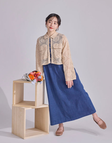 画像をギャラリービューアに読み込む, 低身長ワンピース/低身長用/小柄ワンピース/小柄用/147㎝/SSサイス/XSサイズ/ワンピース/デニムワンピース/デニム/低身長用デニムワンピース/小柄デニムワンピース