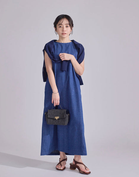 画像をギャラリービューアに読み込む, 低身長ワンピース/低身長用/小柄ワンピース/小柄用/147㎝/SSサイス/XSサイズ/ワンピース/デニムワンピース/デニム/低身長用デニムワンピース/小柄デニムワンピース