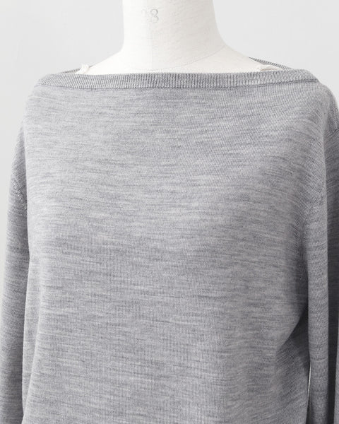 画像をギャラリービューアに読み込む, カーデ風ストール付きボートネックウールニット(セットアップ可能)【847】