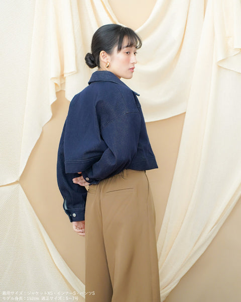 画像をギャラリービューアに読み込む, 低身長ジャケット/小柄ジャケット/低身長アウター/お直しいらず/低身長用/小柄用/低身長用羽織/デニム/小柄デニム/低身長デニム/デニムジャケット/小柄デニムジャケット