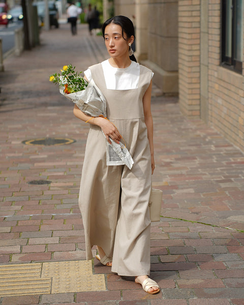 画像をギャラリービューアに読み込む, コットンリネンオールインワン【674】