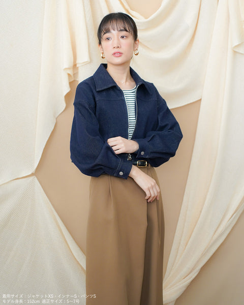 画像をギャラリービューアに読み込む, 低身長ジャケット/小柄ジャケット/低身長アウター/お直しいらず/低身長用/小柄用/低身長用羽織/デニム/小柄デニム/低身長デニム/デニムジャケット/小柄デニムジャケット