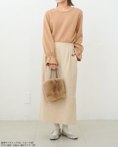 画像をギャラリービューアに読み込む, ヘリンボーンウールスカート(Japan Fabric)【567】