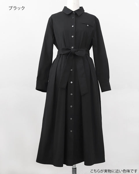 画像をギャラリービューアに読み込む, クリースラインシャツワンピース【819】