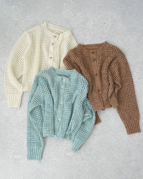 画像をギャラリービューアに読み込む, クロシェットニットカーディガン【556】