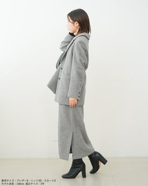 画像をギャラリービューアに読み込む, ヘリンボーンウールスカート(Japan Fabric)【567】