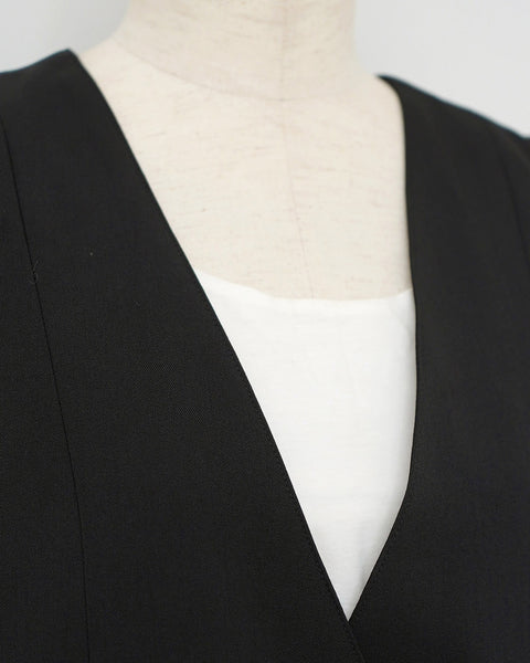 画像をギャラリービューアに読み込む, ノーカラーセミロングジレ(ブラック・ベージュのみセットアップ可能)【523】