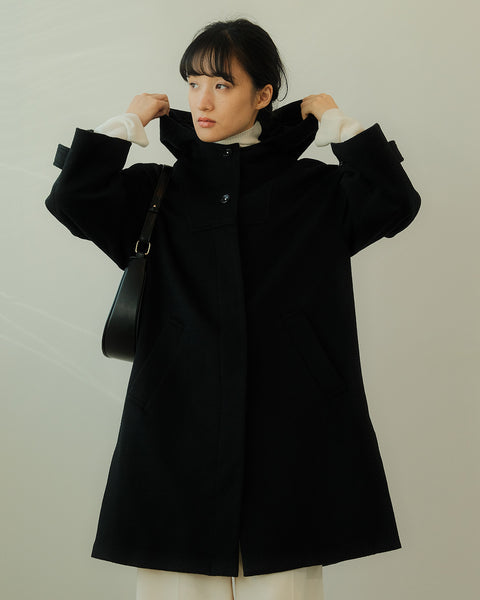 画像をギャラリービューアに読み込む, リラックスフードウールコート(Japan Fabric)【559】