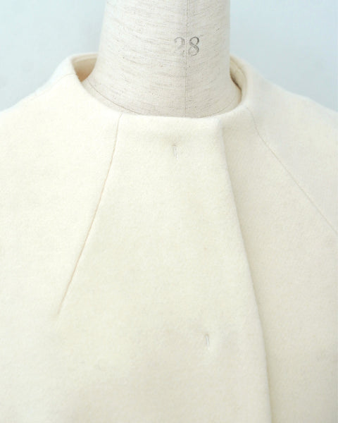 画像をギャラリービューアに読み込む, ノーカラーウールロングコート(Japan Fabric)【561】