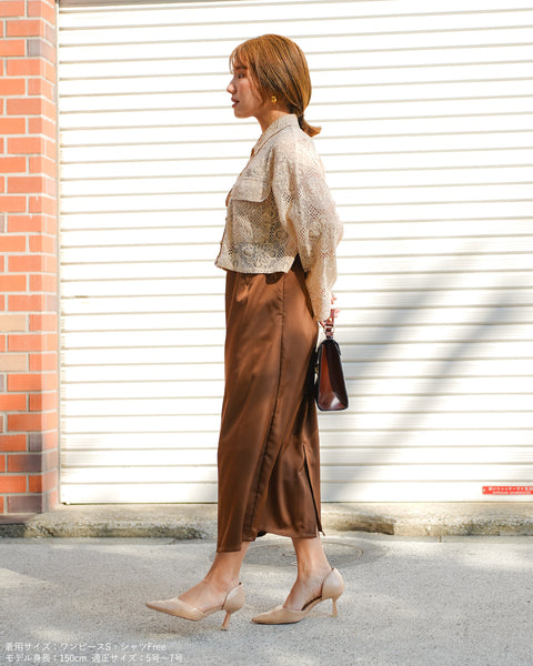 画像をギャラリービューアに読み込む, レースクロップドシャツ【654】