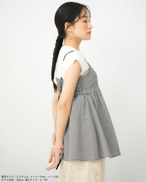 画像をギャラリービューアに読み込む, ギンガムキャミソールビスチェ【640】