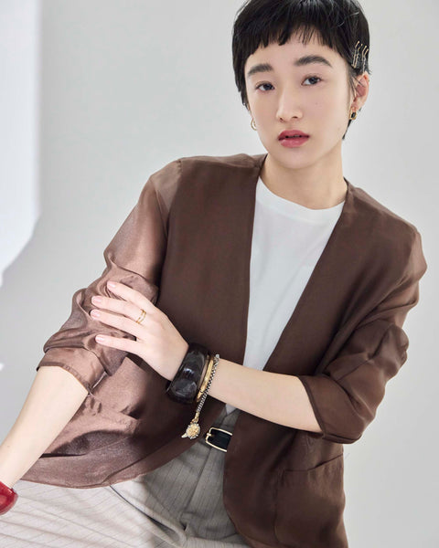 画像をギャラリービューアに読み込む, 小柄/低身長/低身長羽織/低身長ジャケット/シアージャケット/低身長シアージャケット/低身長コーディネート/ジャケット