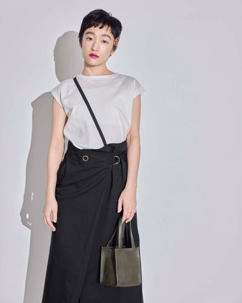 画像をギャラリービューアに読み込む, 低身長スカート/小柄スカート/低身長スカート/お直しいらず/低身長用/小柄用/低身長用ボトム/ワンショルダースカート/小柄用スカート/低身長コーデ/韓国