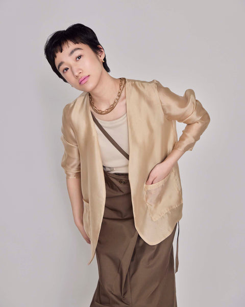 画像をギャラリービューアに読み込む, 小柄/低身長/低身長羽織/低身長ジャケット/シアージャケット/低身長シアージャケット/低身長コーディネート/ジャケット