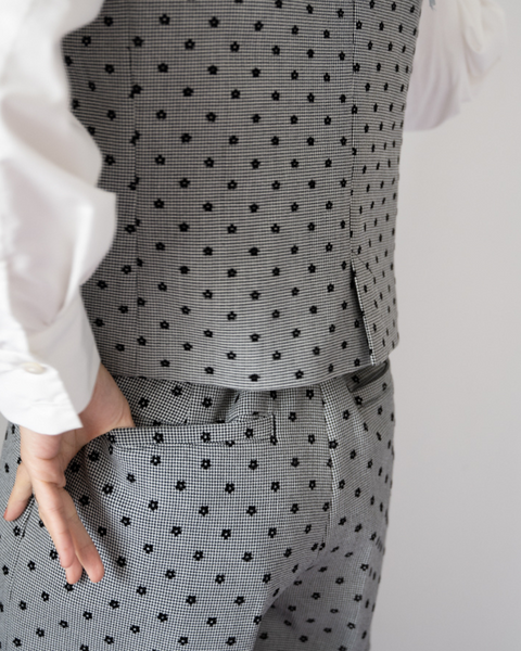 画像をギャラリービューアに読み込む, 低身長パンツ/低身長用ボトム/ボトム/チェックパンツ/小柄用/XSサイズ/SSサイズ/147㎝/低身長ブランド/低身長花柄パンツ/花柄パンツ/小柄セットアップ