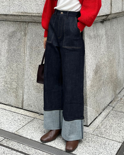 画像をギャラリービューアに読み込む, 低身長パンツ/低身長用ボトム/ボトム/デニムパンツ/小柄用/XSサイズ/SSサイズ/147㎝/低身長ブランド/低身長デニムパンツ/韓国風/小柄韓国/デニム/ロールアップデニム/低身長/小柄/小柄デニム