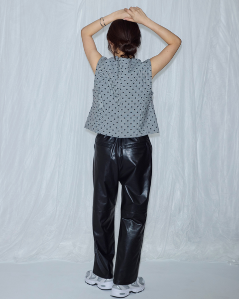 画像をギャラリービューアに読み込む, 低身長パンツ/低身長用ボトム/ボトム/チェックパンツ/小柄用/XSサイズ/SSサイズ/147㎝/低身長ブランド/低身長レザーパンツ/レザーパンツ/韓国風/小柄韓国