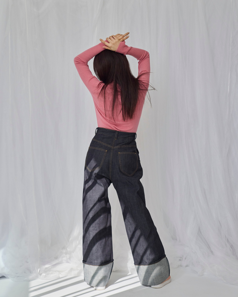 画像をギャラリービューアに読み込む, 低身長パンツ/低身長用ボトム/ボトム/デニムパンツ/小柄用/XSサイズ/SSサイズ/147㎝/低身長ブランド/低身長デニムパンツ/韓国風/小柄韓国/デニム/ロールアップデニム/低身長/小柄/小柄デニム