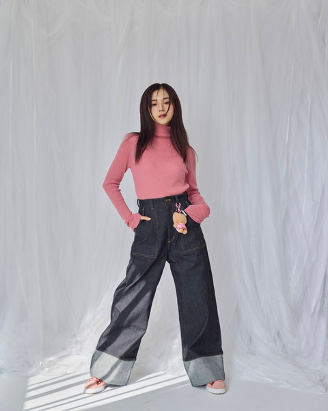 画像をギャラリービューアに読み込む, 低身長パンツ/低身長用ボトム/ボトム/デニムパンツ/小柄用/XSサイズ/SSサイズ/147㎝/低身長ブランド/低身長デニムパンツ/韓国風/小柄韓国/デニム/ロールアップデニム/低身長/小柄/小柄デニム