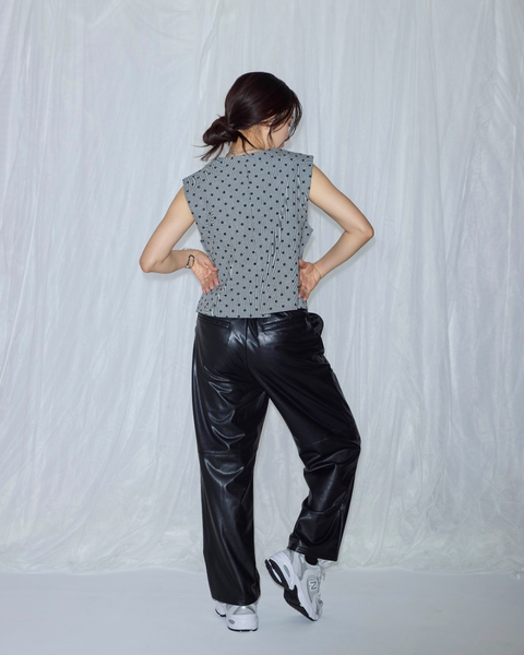 画像をギャラリービューアに読み込む, 低身長パンツ/低身長用ボトム/ボトム/チェックパンツ/小柄用/XSサイズ/SSサイズ/147㎝/低身長ブランド/低身長レザーパンツ/レザーパンツ/韓国風/小柄韓国