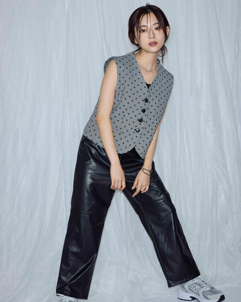 画像をギャラリービューアに読み込む, 低身長パンツ/低身長用ボトム/ボトム/チェックパンツ/小柄用/XSサイズ/SSサイズ/147㎝/低身長ブランド/低身長レザーパンツ/レザーパンツ/韓国風/小柄韓国