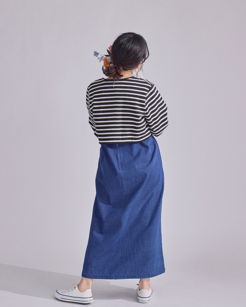 画像をギャラリービューアに読み込む, 低身長ワンピース/低身長用/小柄ワンピース/小柄用/147㎝/SSサイス/XSサイズ/ワンピース/デニムワンピース/デニム/低身長用デニムワンピース/小柄デニムワンピース