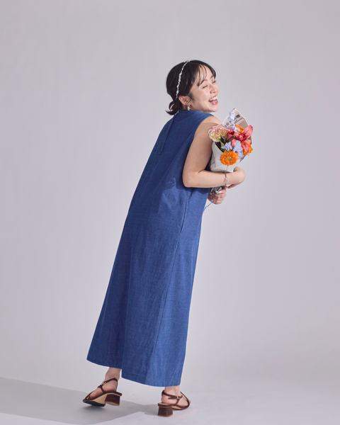 画像をギャラリービューアに読み込む, 低身長ワンピース/低身長用/小柄ワンピース/小柄用/147㎝/SSサイス/XSサイズ/ワンピース/デニムワンピース/デニム/低身長用デニムワンピース/小柄デニムワンピース