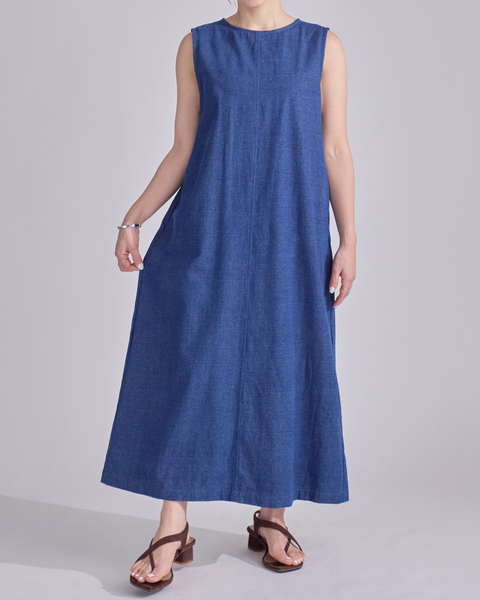 画像をギャラリービューアに読み込む, 低身長ワンピース/低身長用/小柄ワンピース/小柄用/147㎝/SSサイス/XSサイズ/ワンピース/デニムワンピース/デニム/低身長用デニムワンピース/小柄デニムワンピース