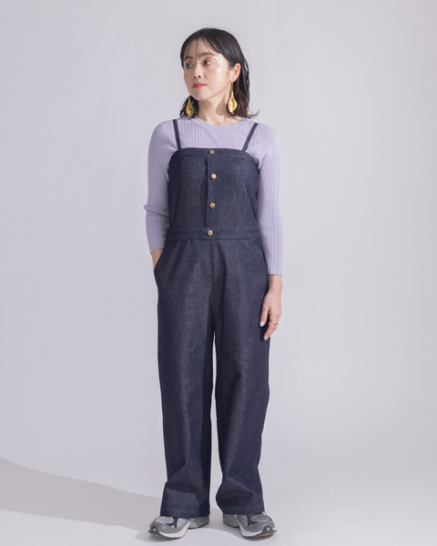 画像をギャラリービューアに読み込む, デニムベアオールインワン【675】