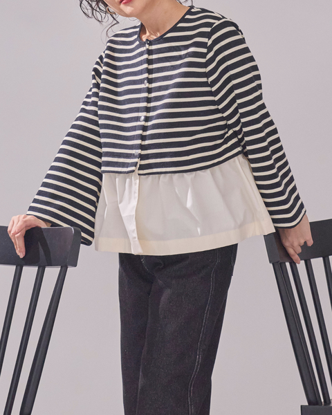 画像をギャラリービューアに読み込む, 取り外しぺプラムカーディガン【733】