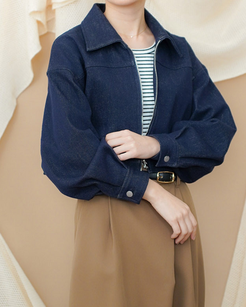 画像をギャラリービューアに読み込む, 低身長ジャケット/小柄ジャケット/低身長アウター/お直しいらず/低身長用/小柄用/低身長用羽織/デニム/小柄デニム/低身長デニム/デニムジャケット/小柄デニムジャケット