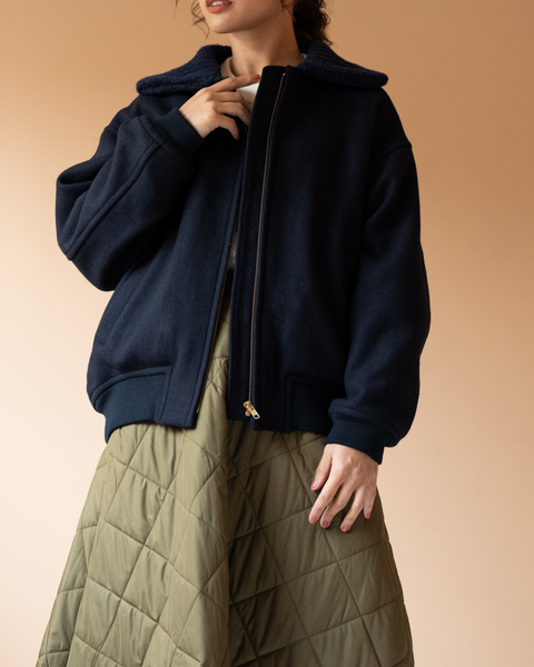 画像をギャラリービューアに読み込む, 2wayニット襟ブルゾン【313】