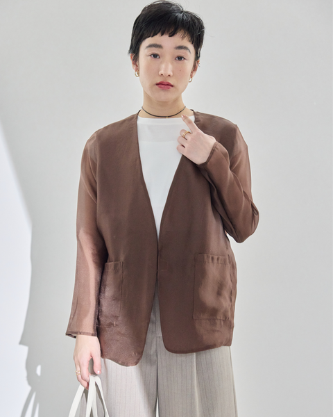 画像をギャラリービューアに読み込む, 小柄/低身長/低身長羽織/低身長ジャケット/シアージャケット/低身長シアージャケット/低身長コーディネート/ジャケット