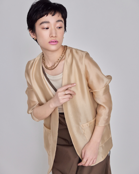 画像をギャラリービューアに読み込む, 小柄/低身長/低身長羽織/低身長ジャケット/シアージャケット/低身長シアージャケット/低身長コーディネート/ジャケット